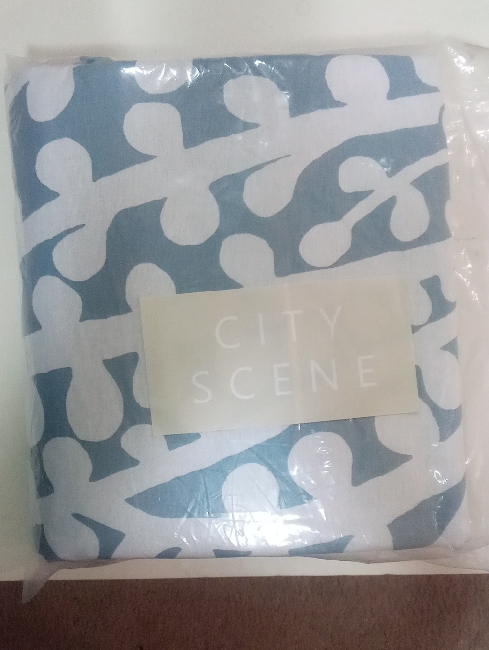 City Scene Blue & White Modern Duvet Cover Set Full/Queen NWT $54.99